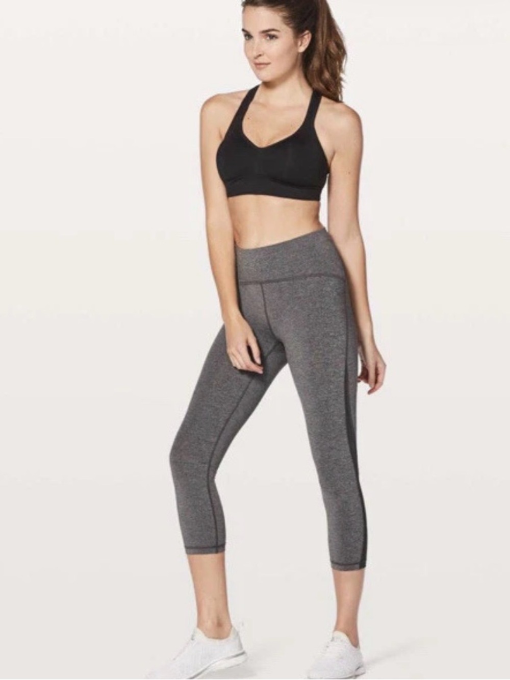 lululemon athletica Grey Heather High-Rise Capri Leggings